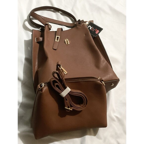 Women's Handbag 2 bags in 1, Brown - Picture 4 of 10